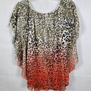 Women's Snow Leopard Ombre Blouse